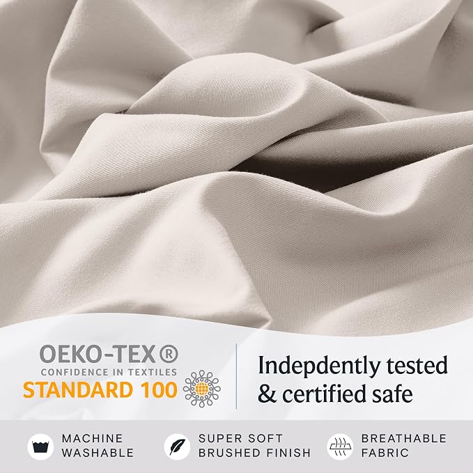 Split King Sheets for Adjustable Bed, Soft Deep Pocket Bed Sheets Set, 5PC | LuxClub Silky Fitted Sheet & Pillowcase Sets, Breathable Hotel Luxury Bedding for Mattress Wrinkle Free, Linen