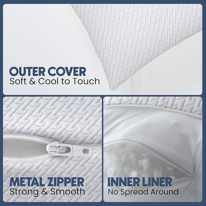 Utopia Bedding Shredded Memory Foam Pillows, Cooling Pillow, Queen, 1 Pack | Adjustable Bed Pillow for sleeping, Washable Jacquard-Polyester Cover, Support for back, side & stomach sleepers, Pack of 1