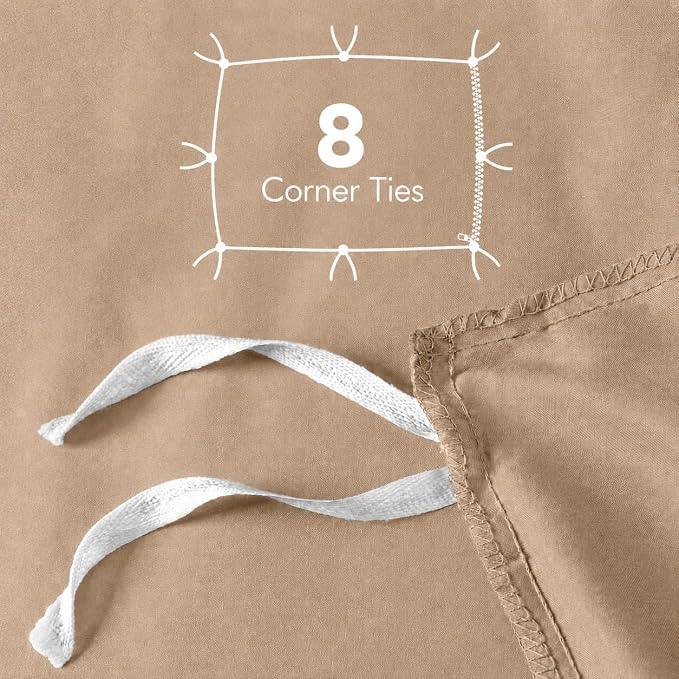Duvet Cover Queen, 3 Piece Cotton Like Polyester With Zipper Closure, Sand | Extra Soft and Breathable, Wrinkle & Fade Resistant, Includes Duvet Cover and 2 Pillow Shams, Comforter Not Included, OekoTex