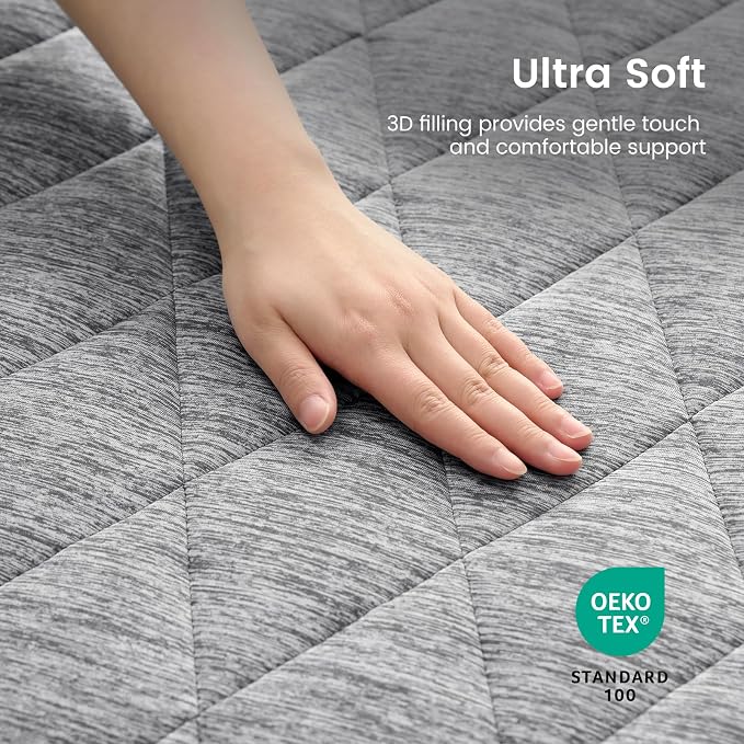 Cozy Bliss Leakproof Cooling Mattress Pad Twin XL, Q-Max>0.45 Soft Noiseless Breathable Mattress Protector, with Deep Pocket Fits 8–18 Inches for Summer Bed Hot Sleepers, Grey