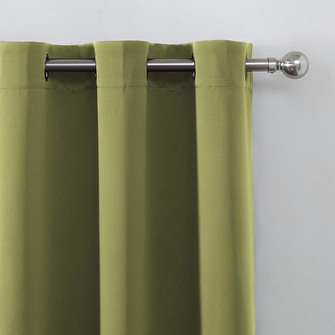 Blackout Curtains 38 x 84 inch/Olive Green Curtains Set of 2 Panels/Thermal Insulated Room Darkening Bedroom Curtains