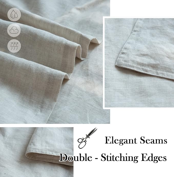 Simple&Opulence 100% Washed Linen Euro Shams 26'' x 26'' Pack of 2, Basic Style Solid Color Natural Flax Farmhouse Decorative Square Throw Pillow Covers for Bed Couch Sofa - Linen