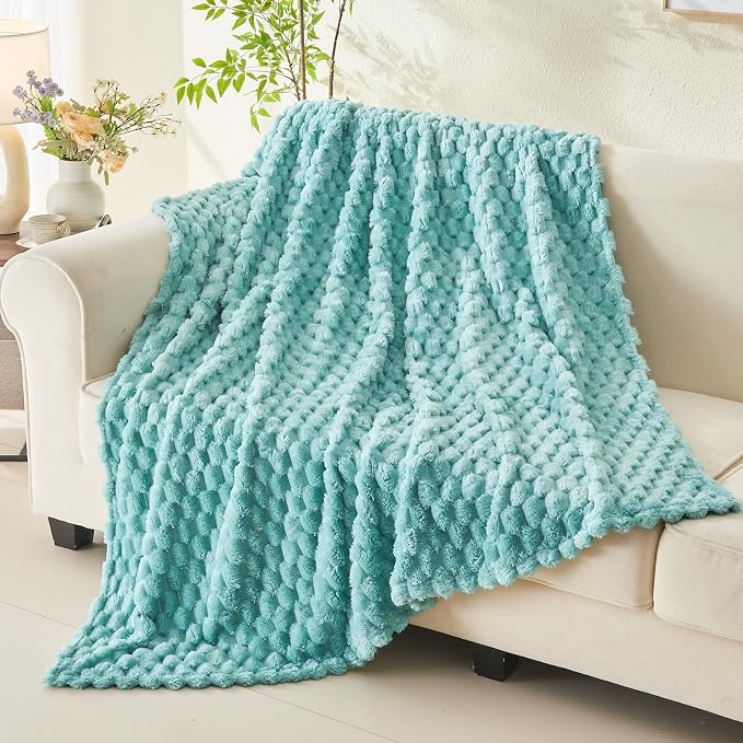 NEWCOSPLAY Fleece Clouds Cozy Throw Blanket for Couch, Sage Green, 50"x60" | Premium Silky Flannel Blanket, Soft Lightweight Fluffy Throw Blanket for Bed Sofa Decor, Gift for All Season Use