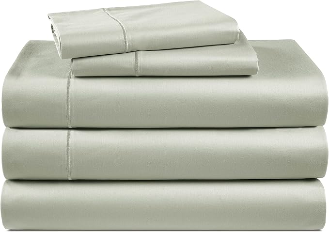 LANE LINEN Sheets for Sleep Number Bed Split King Sateen Weave - Mineral | Sleep Number Split King Sheets - 5-Piece Set, For A Luxurious Night's Sleep, For A Silky Hotel-Style Bed, Cozy Feel