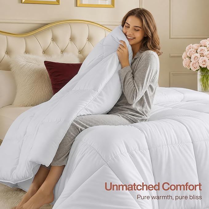 Utopia Bedding Duvet Insert, Full Size Comforter 82 x 86 Inches, White | Cozy All Season Comforter for Kids and Teens, Unisex, Down Alternative Fill, Soft Microfiber Shell, Machine Washable.