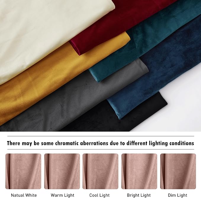 RYB HOME Dusty Pink Velvet Curtains 96 inches for Girls Bedroom Nursery | Thermal Insulated,Privacy UV Block,OEKO-TEX Certified,Luxury Window Decor for Dining Room Sliding Door,W52 x L96,2 Panels