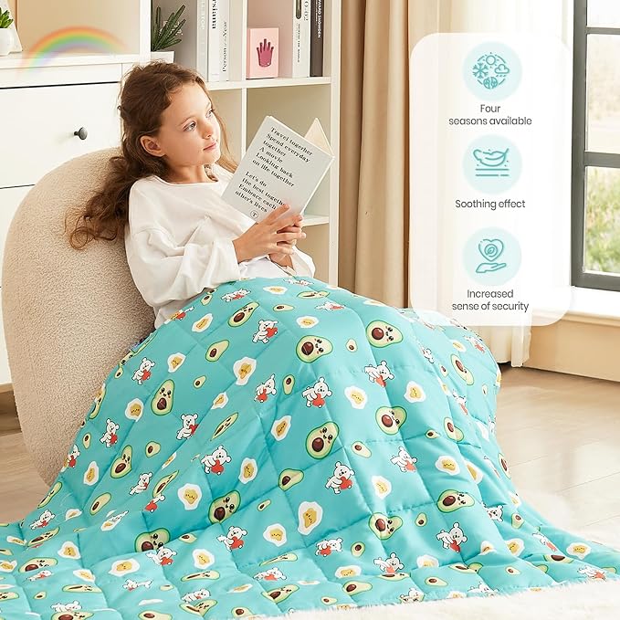 Weighted Blanket - 3 lbs Green Avocado Heavy Blanket - Small Size Breathable Lap Blanket(36"x48", 3 lbs)