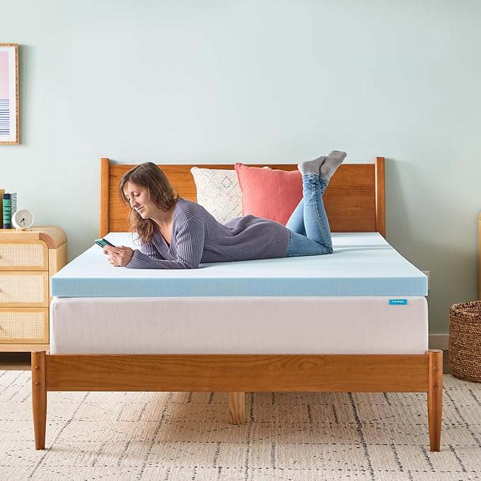 Linenspa Memory Foam Mattress Topper, Twin XL Size - 3 Inch Gel Infused Memory Foam - Plush Feel - Cooling and Pressure Relieving - CertiPUR Certified - Dorm Room Essentials