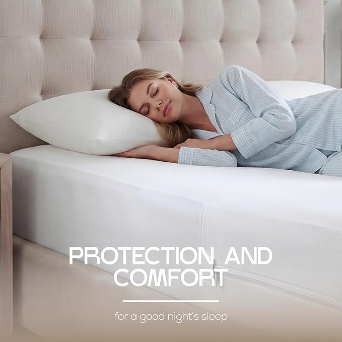 Bulk 10-Pack Full Size Hotel Mattress Encasement 100% Waterproof, 6" Deep | White, Commercial, Resorts, Motels & Institutional Use, Zippered 6-Sided Mattress Protector