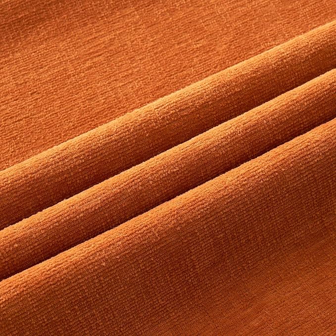 MIULEE Fall Orange Chenille Couch Throw Pillow Covers, 16x16 | Set of 2, Soft Farmhouse Modern Home Decor, Decorative Pillowcases for Sofa Living Room Bed