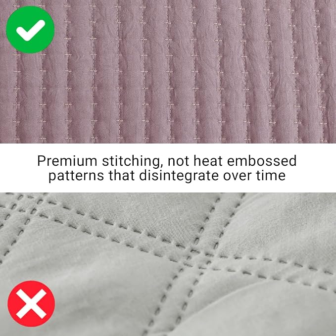 Queen Quilt-Lightweight Bedspreads Dusty Mauve Queen Size Quilt Bedding Set | Soft Coverlet with 2 Pillow Shams for All Seasons, Suitable for Bed, Couch, 3 Pieces, 90"x94"