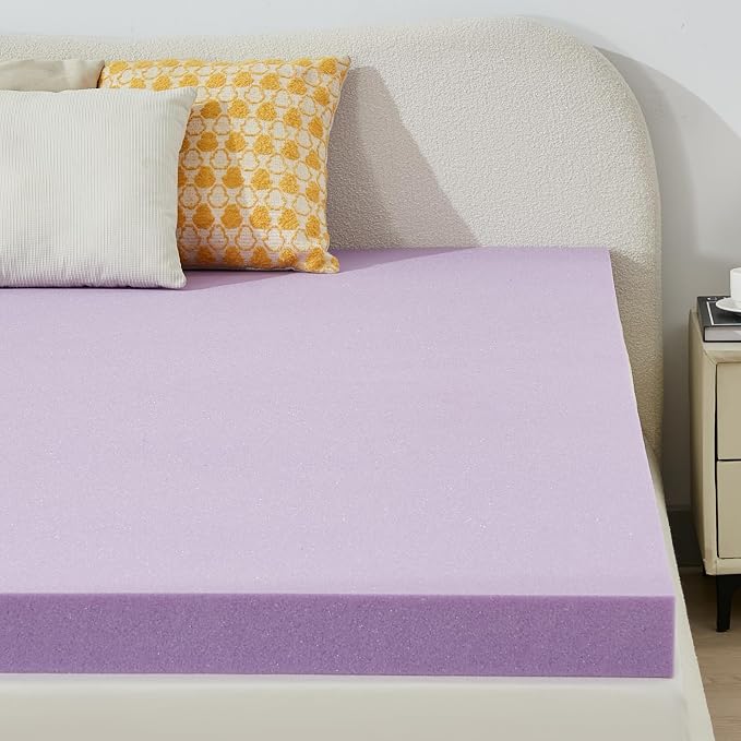 BDEUS 1.5 Inch Gel Memory Foam Mattress Topper Ventilated Soft Pressure Relieve Mattress Pad, Breathable Bed Topper, CertiPUR-US Certified, Twin Size