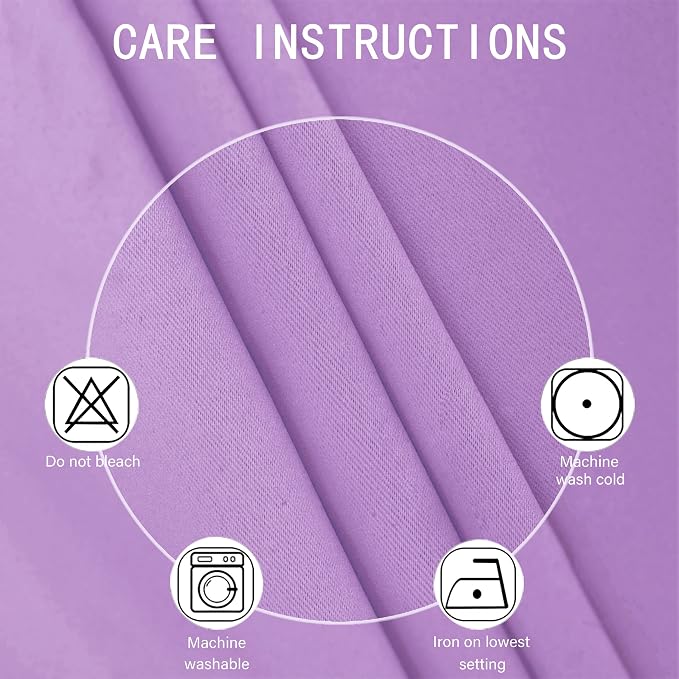 Lavender Blackout Curtains 38 x 63 Inch Length/Set of 2 Curtain Panels/Thermal Insulated Room Darkening Blackout Curtains for Bedroom