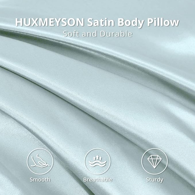 Body Pillow with Satin Pillowcase, Body Pillow for Adults | 20"x54", Removable Cover, OEKO-TEX Certified Down Alternative Filling,Washing Machine