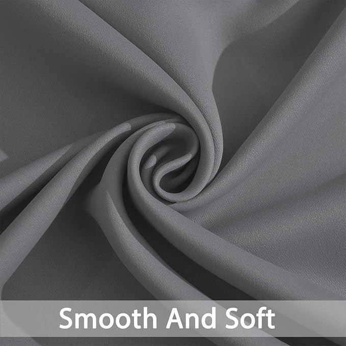 Yakamok Grey Room Darkening Curtains 84 inch Gray Sliding Door Drapes | 1 Extra-wide Panel,W100xL84,Soft Triple-weave,Grommet,Blackout Thermal Insulated Drapes,Privacy,Light Reduction,Patio doors