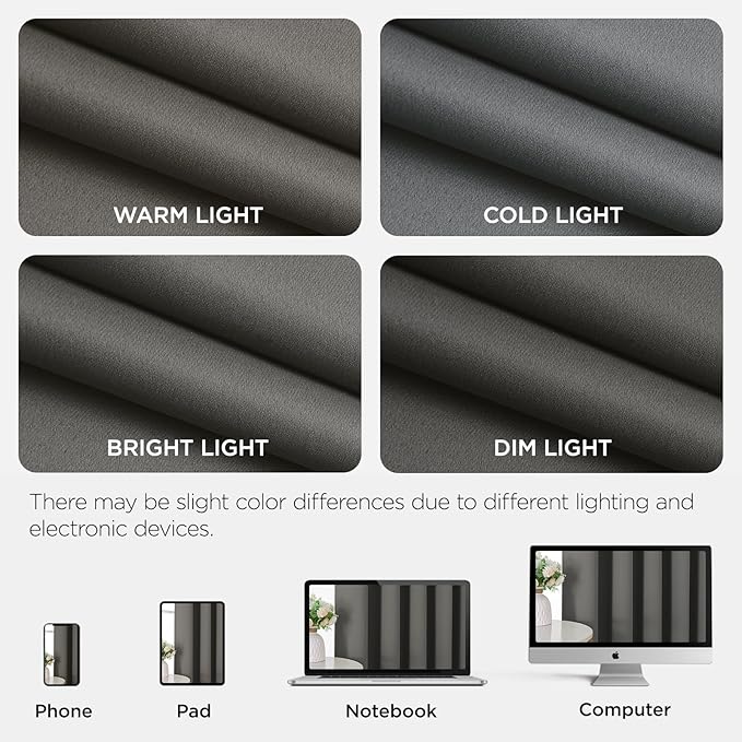 Joydeco Blackout Patio Sliding Door Curtains, Privacy Room Divider Curtains | Extra Wide Thermal Blackout Curtains for Bedroom Living Room, Curtain for Patio Door (Light Grey, 70Wx90L, 1 Panel)