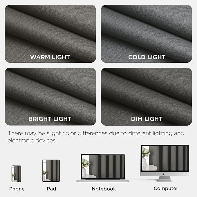 Joydeco Door Curtain Blackout Curtains for Doorway Privacy Closet Drapes | Room Divider Curtains for Bedroom Living Room, Sliding Door Curtains for Open Closet (Light Grey, 52Wx90L, 1 Panel)