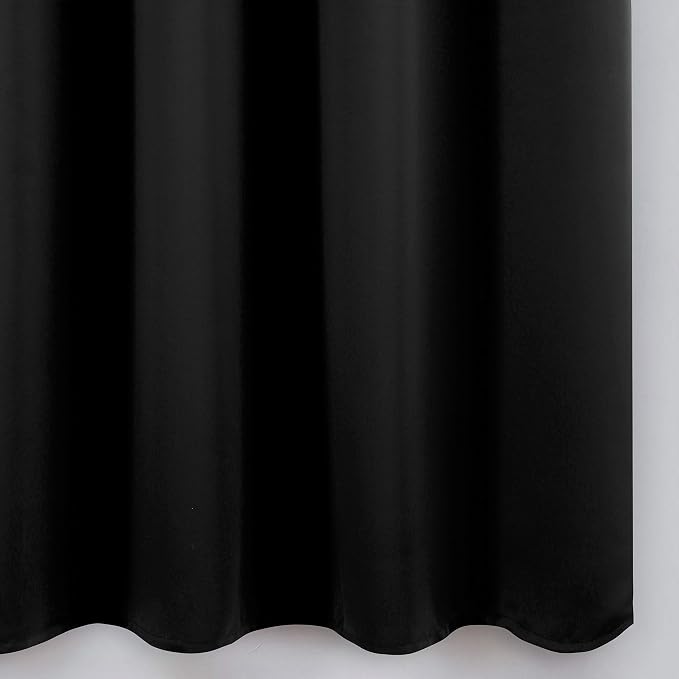 Blackout Curtains 52 x 84 inches Long Black Curtains Set of 2 Panels Thermal Insulated Room Darkening Curtains for Bedroom