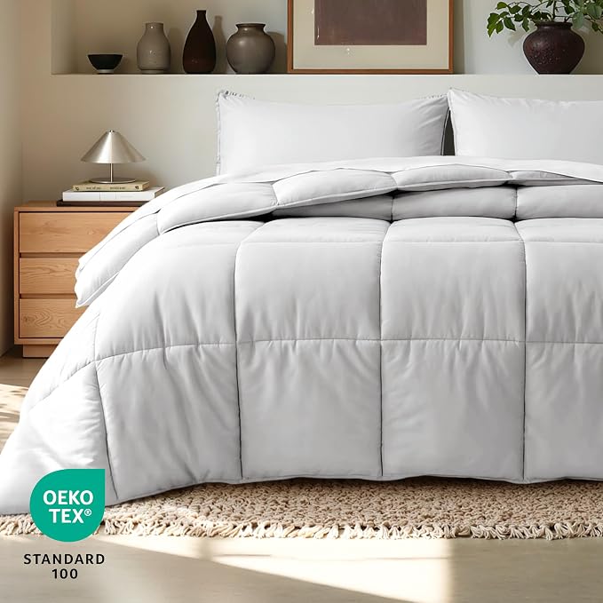 Bare Home Comforter Set - 1800 Ultra Soft (Twin/Twin XL, Cloud Grey) | All-Season, Breathable, Hypoallergenic, Premium 1800, Warm, Cozy