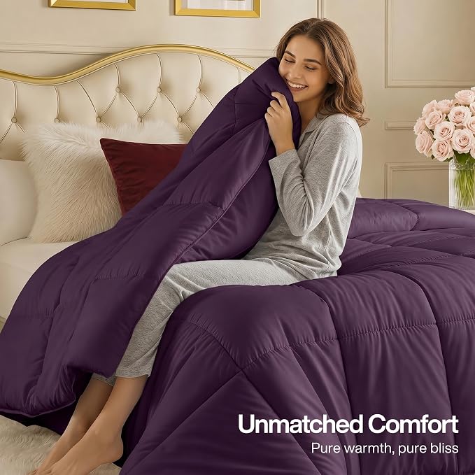 Utopia Bedding Duvet Insert, Twin Comforter 64 x 88 Inches, Plum | Cozy All Season Comforter for Kids and Teens, Unisex, Down Alternative Fill, Soft Microfiber Shell, Machine Washable.