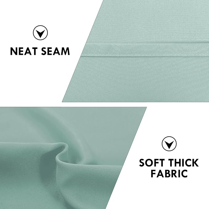 DWCN Wide Blackout Curtains for Bedroom 70 x 84 Inch Long Sage Green | 2 Panels Set, Room Darkening, Thermal Insulated, Light Blocking, Rod Pocket Drapes, Noise Reducing Window Treatment