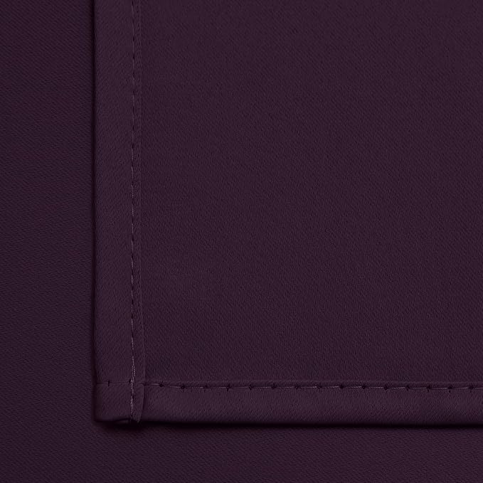 Yakamok Room Darkening Curtains 52x63 inch Length Dark Purple-Living Room | 2 panels,grommet blackout window treatment,thermal insulated,light blocking drapes,privacy protection,bedroom dining room