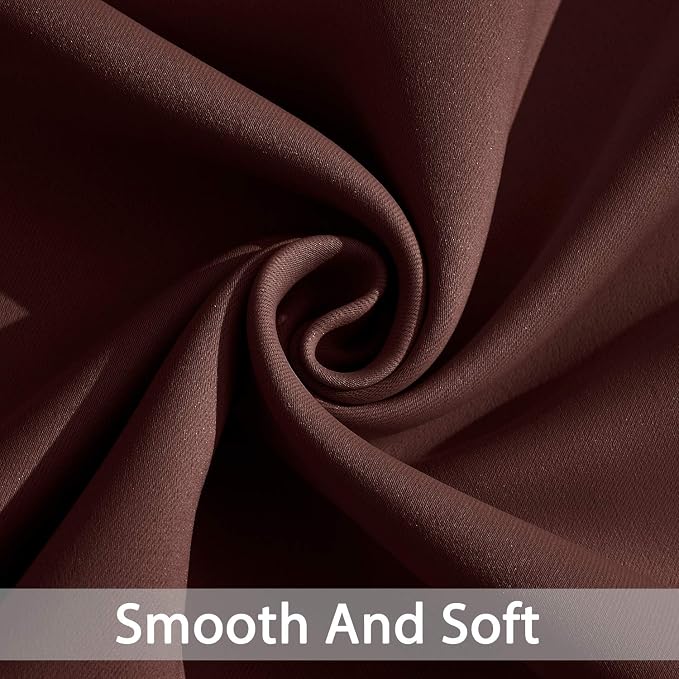 Yakamok Chocolate Brown Room Darkening Curtains 84 inch Sliding Door Drapes | 1 Extra-wide Panel,W100xL84,Soft Triple-weave,Grommet,Blackout Thermal Insulated Drapes,Privacy,Light Reduction,Patio doors
