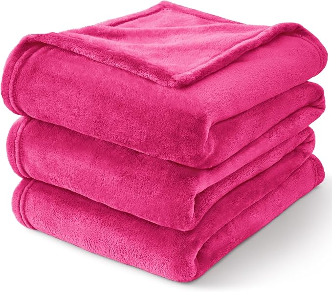 BEDELITE Fleece Blanket Soft Plush King Size Bed Blanket Hot Pink 108"x90" | Ultra Soft Fleece, Plush Microfiber, Lightweight Warmth, All Season Comfort, Fade Resistant, Machine Washable