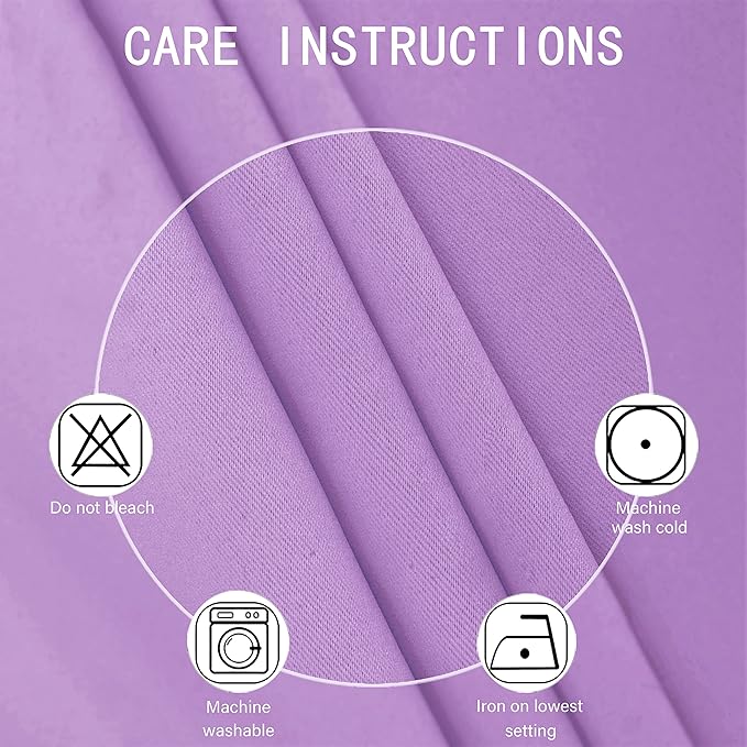 Lavender Blackout Curtains 52 x 54 Inch Length/Set of 2 Curtain Panels/Thermal Insulated Room Darkening Blackout Curtains for Bedroom