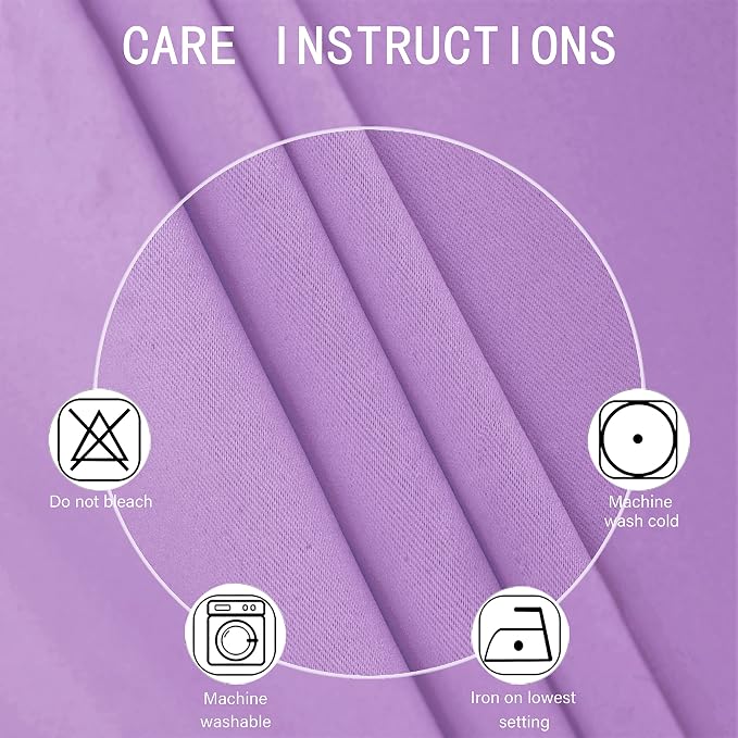 Lavender Thermal Blackout Curtains/42 x 72 Inch/Set of 2 Panels Room Darkening Curtains for Bedroom