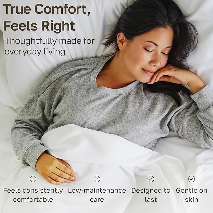 California Design Den Luxury 800 Thread Count Split King Bed Sheets, 5 Pcs | 100% Cotton Sateen, Good Housekeeping Seal, Split King Sheets Sets for Adj. Bed with 2 Sep. Twin-XL Mattresses - Dusty Blue