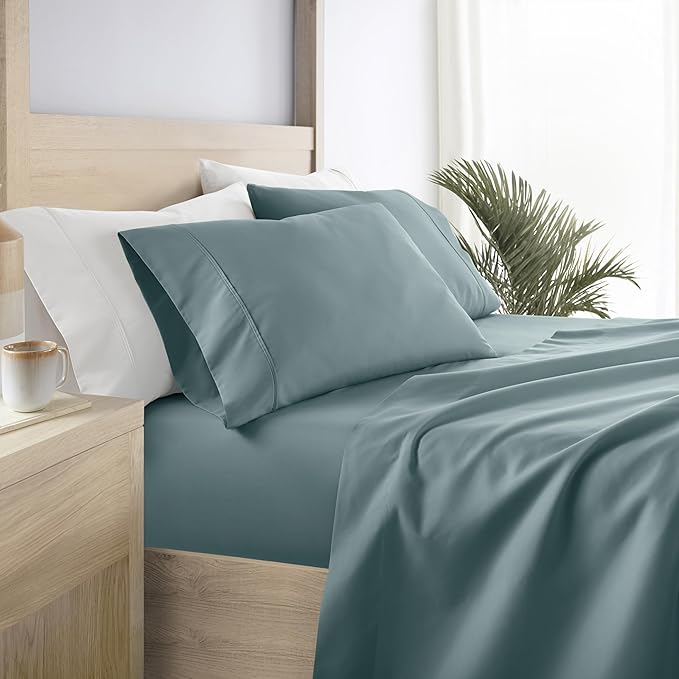 Linen Market Bed Sheets for Full Size Bed (Ocean) - Sleep Better Than Ever with These Soft and Cooling Full Sheets - Deep Pocket Fits 16" Thick Beds - 4 Piece Full Sheet Set