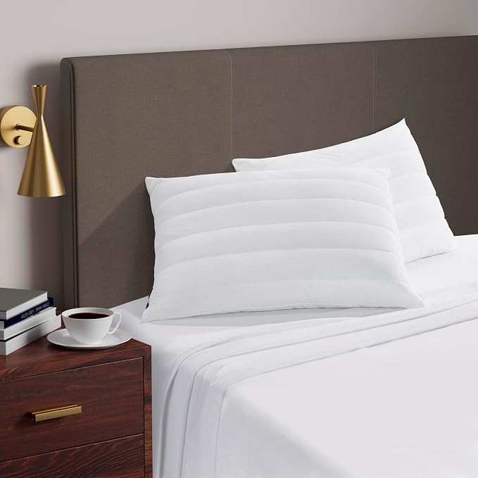 Serta Down Illusion Ultra Support Cooling Pillows, King (2 Pack) | Down alternative fill and cooling cover offer soft comfort for every sleep position, hypoallergenic and machine washable