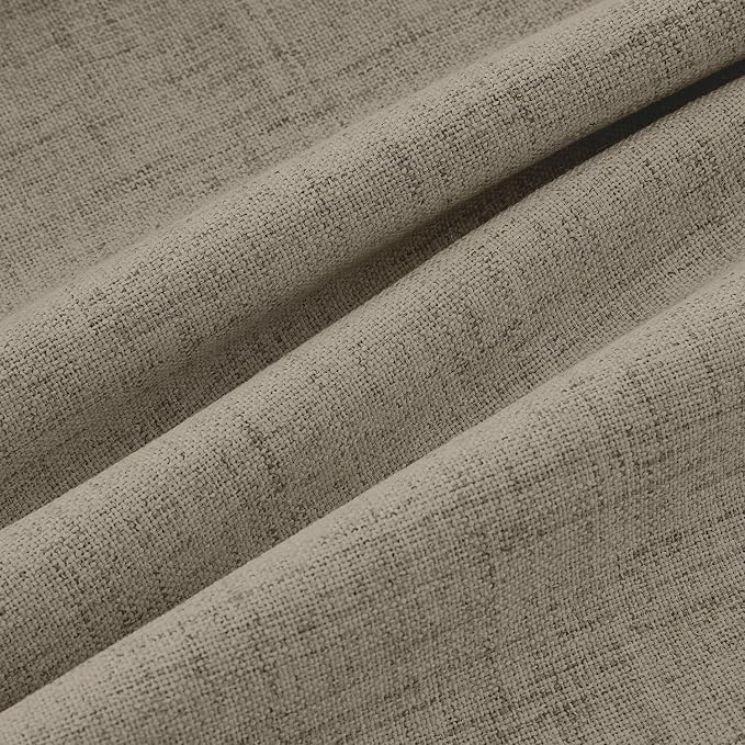 MIULEE 100% Blackout Linen Curtains 42 x 63 Inch Faux Linen 2 Panels | Thermal Insulated, Room Darkening Drapes for Bedroom Living Room, Back Tab Rod Pocket Pinch Pleated, Solid Luxury Decor