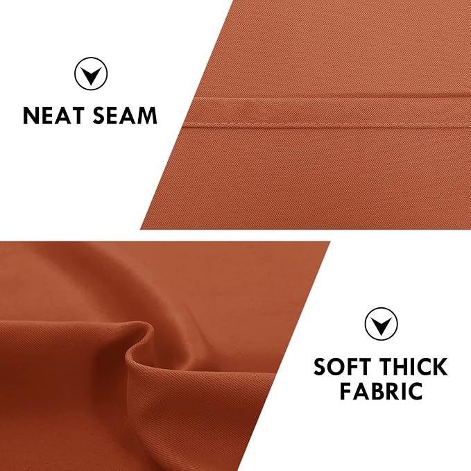 DWCN Blackout Curtains for Bedroom Living Room 38 x 63 Inch Long 2 Panels | Room Darkening, Thermal Insulated, Light Blocking, Rod Pocket Drapes, Noise Reducing Window Treatments, Burnt Orange