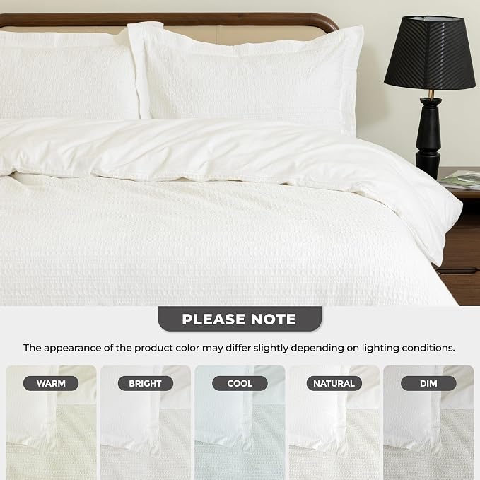 Dreamology Waffle Weave Duvet Cover Full Size,100% Cotton Waffle,3 Pieces | Duvet Cover Set with Zipper Closure, Soft Luxury Textured & Breathable Duvet Cover, Cotton Bedding Set (Cloud White)