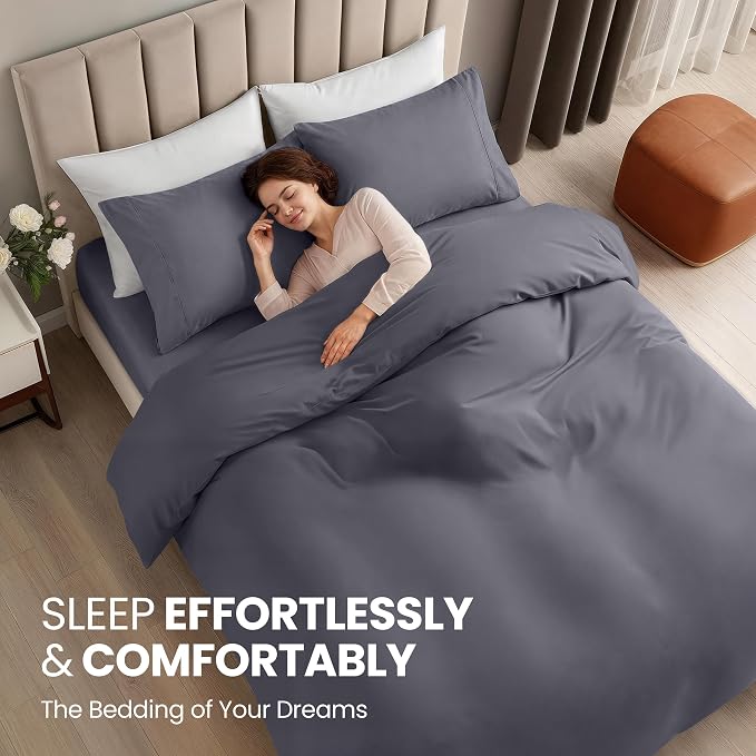 Utopia Bedding 4 Piece Bedding Set - 1 Fitted Sheet (54x75), 1 Duvet Cover Full Size, 2 Pillow Case (20x30) - All Season Luxury Bed in a Bag with Zippered Full Duvet Cover - No Comforter (White)
