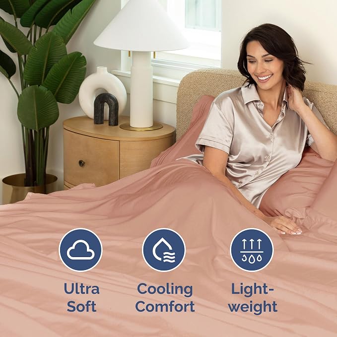Full Flat Sheet - Single Top Flat Sheet Only - Breathable & Cooling - Mauve | Hotel Luxury Top Flat Sheet Only, Ultra-Soft, Breathable & Cooling, Fade & Wrinkle Free, Easy-Care, Stain & Shrink Resistant
