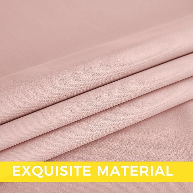 NICETOWN Blush Pink Room Darkening Curtains 84 Inches Long 2 Panels | For Girls Room, For Bedroom, Thermal Insulated, Blackout Drapes, Grommet, Noise Reducing, W40" x L84"