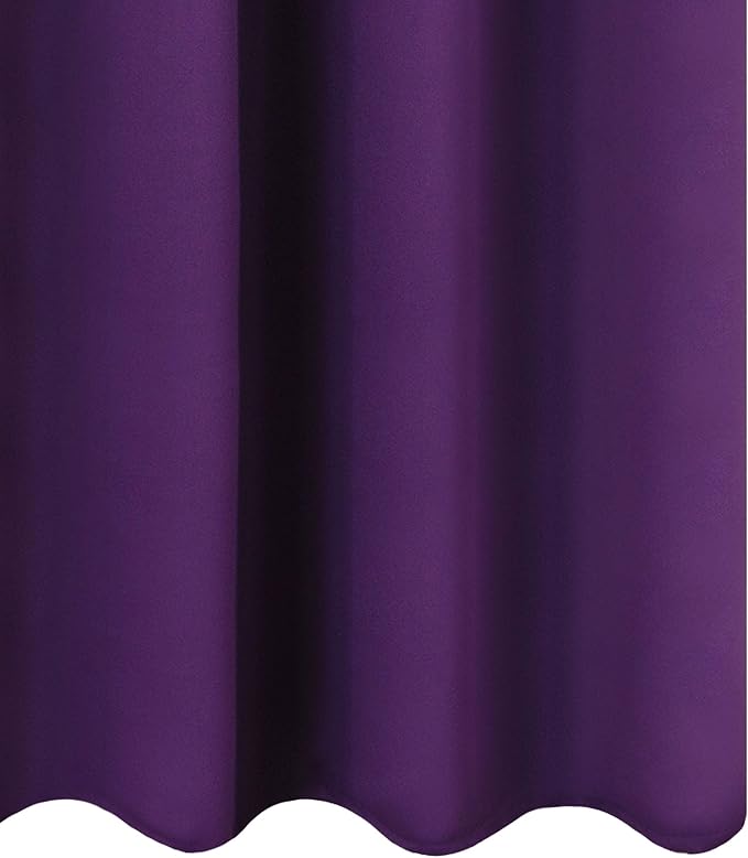 Purple Thermal Blackout Curtains/52 x 54 Inch/Set of 2 Panels Room Darkening Curtains for Bedroom