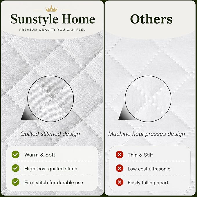 SunStyle Home Twin Quilt Set, Lightweight Bedding Summer Bedspreads,White | Soft Coverlet With 2 Pillow Shams,Morden Style Quilts for All Season, Suitable for Bed,Couch,Bedroom,Guest Room,68"X86"