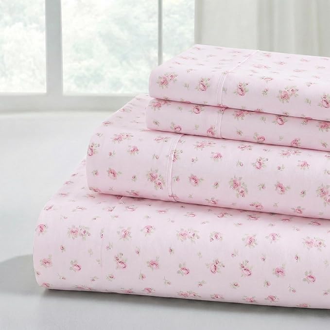 Modern Threads Silky Soft Microfiber and Wrinkle Free Sheets - Luxurious Microfiber Bed Sheets Includes Flat Sheet, Fitted Sheet with Deep Pockets, & Pillowcases Blush, California King
