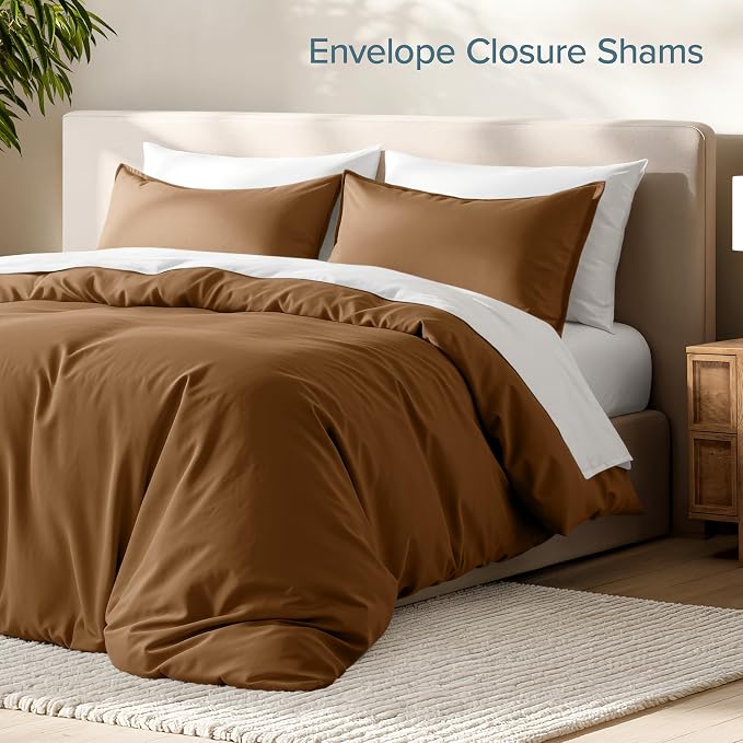 Bare Home Duvet Cover Set 1800 Ultra-Soft (Twin/Twin XL, Caramel) | Lightweight, Cooling, Breathable, Premium 1800 Ultra-Soft, All-Season