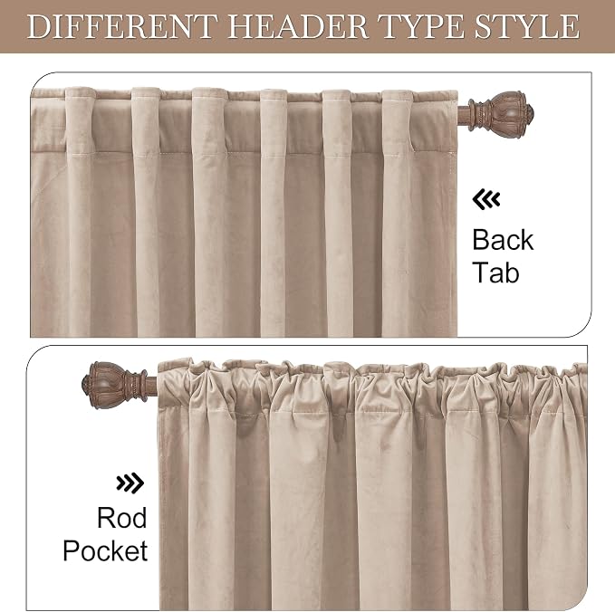 RYB HOME Blush Velvet Curtains 84 inches for Bedroom Living Room Farmhouse | Thermal Insulated, Privacy UV Blocking, Energy Saving, Luxury Window Decor for Dining Room Sliding Door, W52 x L84, 2 Panels