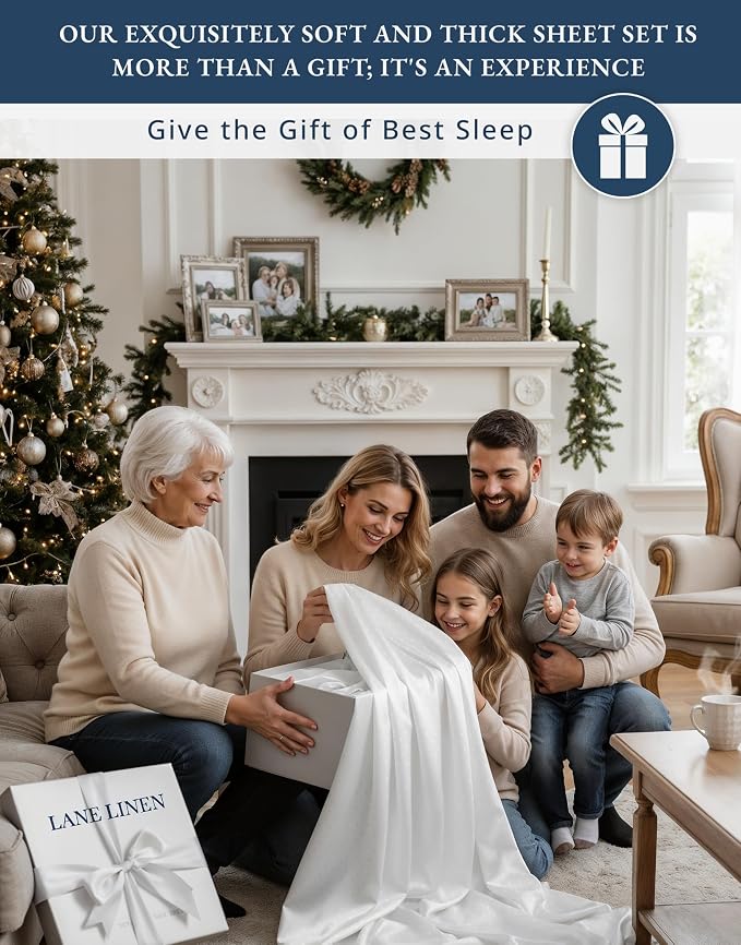 LANE LINEN Deep Pocket Twin Sheets 100% Egyptian Cotton Sateen - White | Pink Twin Sheets - 3-Piece Set, Ideal For Dorms And Guest Beds, For A Luxurious Night's Sleep, Guest-Ready Comfort