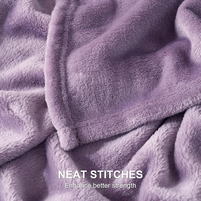 Hansleep Full Fog Purple Fleece Blanket, Soft Flannel Bed Blanket | Fuzzy Cozy Blanket 84x90 Inches, Multi-use for Bed, Sofa, Couch, Travel, Camping, All Season Warm Lightweight Cover