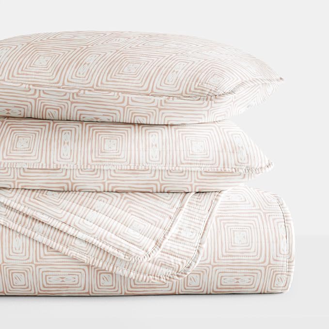 Merit Linens 3 Piece Quilt Set - Super Soft - Lightweight - All Season Quilted Coverlet - Timeless Patterns - Full/Queen Apricot
