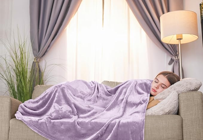 Utopia Bedding Ultra Soft Fleece Bed Blanket Twin Size Lilac (60x80 Inches) | Microfiber Plush Warm Lightweight Breathable Cozy Blanket Anti-Static, All Season Use, Gift for Women and Men