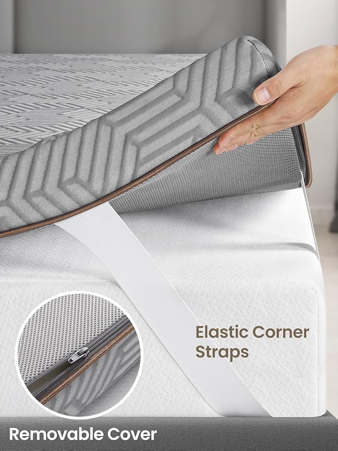 BedStory Firm Mattress Topper Twin - 4 Inch Memory Foam Mattress Topper for Back Pain - High Density Foam Bed Toppers with Breathable Cover, CertiPUR-US Certified
