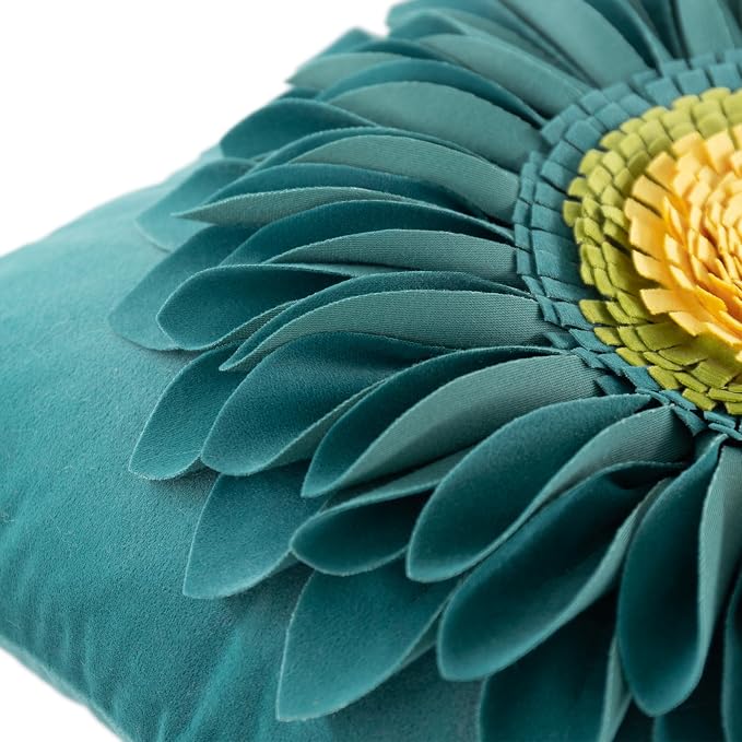 OiseauVoler 3D Sunflower Throw Pillow Cover Decorative Handmade Cushion Cover Case for Home Sofa Car Bed Room Decor 18 x 18 Inch